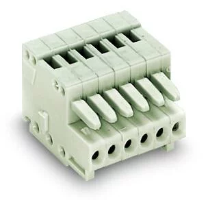 733-109 - 1-conductor female connector; CAGE CLAMP®; 0.5 mm²; Pin spacing 2.5 mm; 9-pole; 100% protected against mismating; 0,50 mm²; light gray