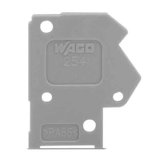 254-200 - End plate; 1 mm thick; snap-fit type; dark gray