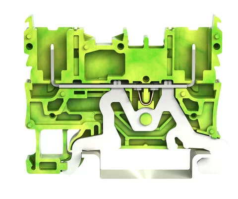 2022-1607 - 2-pin ground carrier terminal block; for DIN-rail 35 x 15 and 35 x 7.5; green-yellow