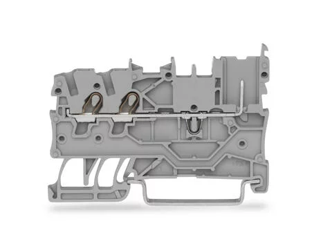 2020-1301 - X-COM S-Mini carrier/feedthrough terminal block; rail mount; 2-conductor, 1-pin; 3.5 mm wide; gray