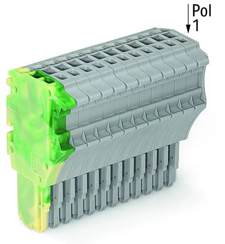 2020-114/000-037 - 1-conductor female connector; Push-in CAGE CLAMP®; 1.5 mm²; Pin spacing 3.5 mm; 14-pole; 1,50 mm²; green-yellow/gray