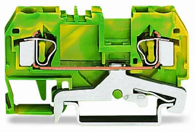 281-907 - 2-conductor ground terminal block; 4 mm²; center marking; for DIN-rail 35 x 15 and 35 x 7.5; CAGE CLAMP®; 4,00 mm²; green-yellow