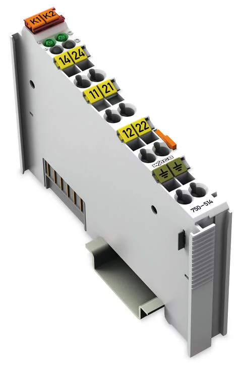 750-514 - 2-channel relay output; 125 VAC; 0.5 A; Potential-free; 2 changeover contacts