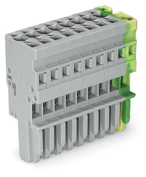 769-109/000-036 - 1-conductor female connector; CAGE CLAMP®; 4 mm²; Pin spacing 5 mm; 9-pole; coding finger; 4,00 mm²; green-yellow/gray
