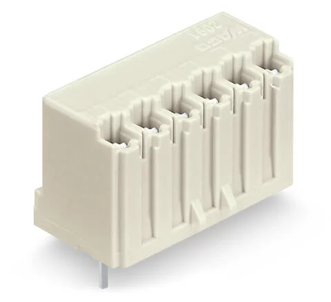 2091-1304 - THT female header; straight; Pin spacing 3.5 mm; 4-pole; 0.4 x 0.9 mm solder pin; light gray 2091-1304 - THT female header; straight; Pin spacing 3.5 mm; 4-pole; 0.4 x 0.9 mm solder pin; light gray