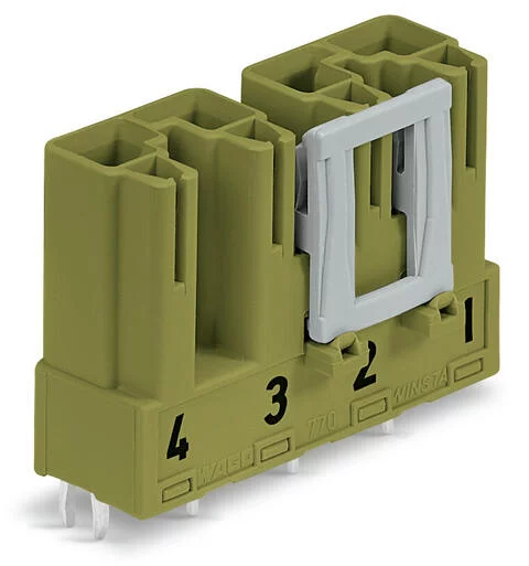 770-874 - Plug for PCBs; straight; 4-pole; Cod. B; light green