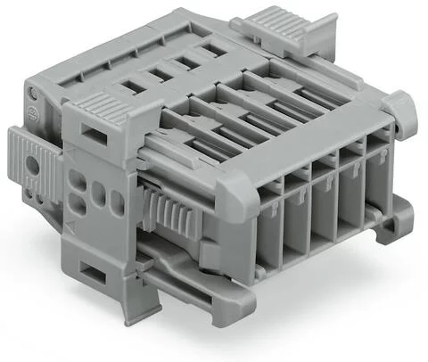 769-605/006-000 - X-COM® through-panel connector (male); CAGE CLAMP® connection; 5-pole; pole spacing 5 mm / 0.197 in; with adjustable snap-in flanges