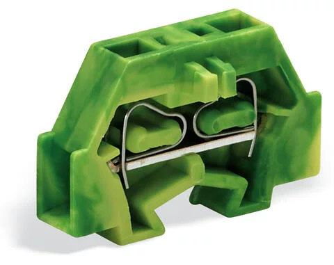 260-327 - 2-conductor end terminal block; without push-buttons; without protruding snap-in mounting foot; 1-pole; for terminal strips with snap-in mounting feet; 1.5 mm²; CAGE CLAMP®; 1,50 mm²; green-yellow
