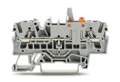 2002-1671/401-000 - Disconnect terminal block; knife disconnect with mechanical interlock; rail mount; 2-conductor; 5.2 mm wide; gray 2002-1671/401-000 - Disconnect terminal block; knife disconnect with mechanical interlock; rail mount; 2-conductor; 5.2 mm wide; gray