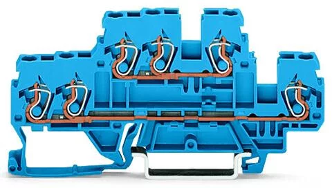 870-534 - 3-conductor, double-deck terminal block; Through/through terminal block; N/N; suitable for Ex i applications; for DIN-rail 35 x 15 and 35 x 7.5; 2.5 mm²; CAGE CLAMP®; 2,50 mm²; blue