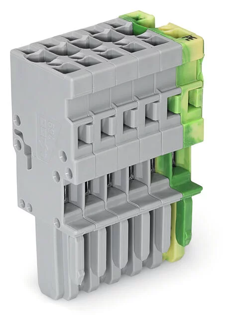 769-106/000-036 - 1-conductor female connector; CAGE CLAMP®; 4 mm²; Pin spacing 5 mm; 6-pole; coding finger; 4,00 mm²; green-yellow/gray
