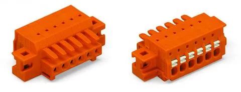 2734-202/031-000 - 1-conductor female connector; push-button; Push-in CAGE CLAMP®; 1.5 mm²; Pin spacing 3.81 mm; 2-pole; 100% protected against mismating; clamping collar; 1,50 mm²; orange