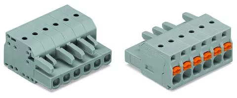 2231-118/026-000 - Female plug; 18-pole; push-button; 12 AWG max; pin spacing 5 mm;1-conductor per pole; gray