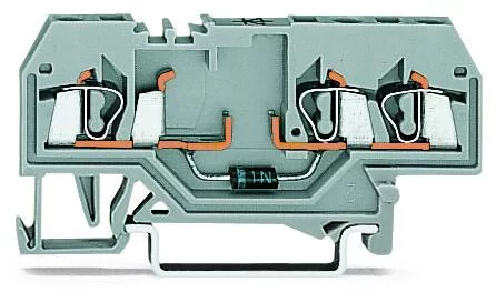 280-673/281-411 - Component terminal block; 3-conductor; with diode 1N4007; anode, right side; for DIN-rail 35 x 15 and 35 x 7.5; 2.5 mm²; CAGE CLAMP®; 2,50 mm²; gray