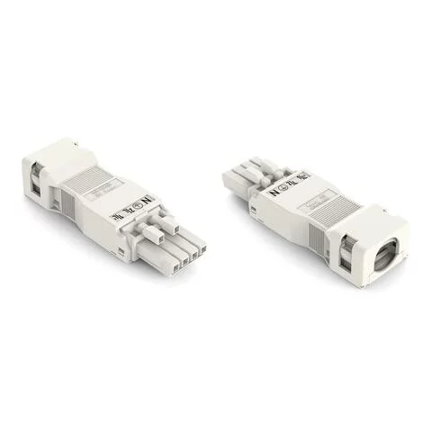 890-124 - Socket; with strain relief housing; 4-pole; Cod. A; 1,50 mm²; white