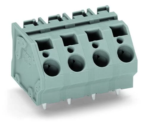 745-1353 - PCB terminal block; 6 mm²; Pin spacing 10 mm; 3-pole; CAGE CLAMP®; commoning option; 6,00 mm²; gray