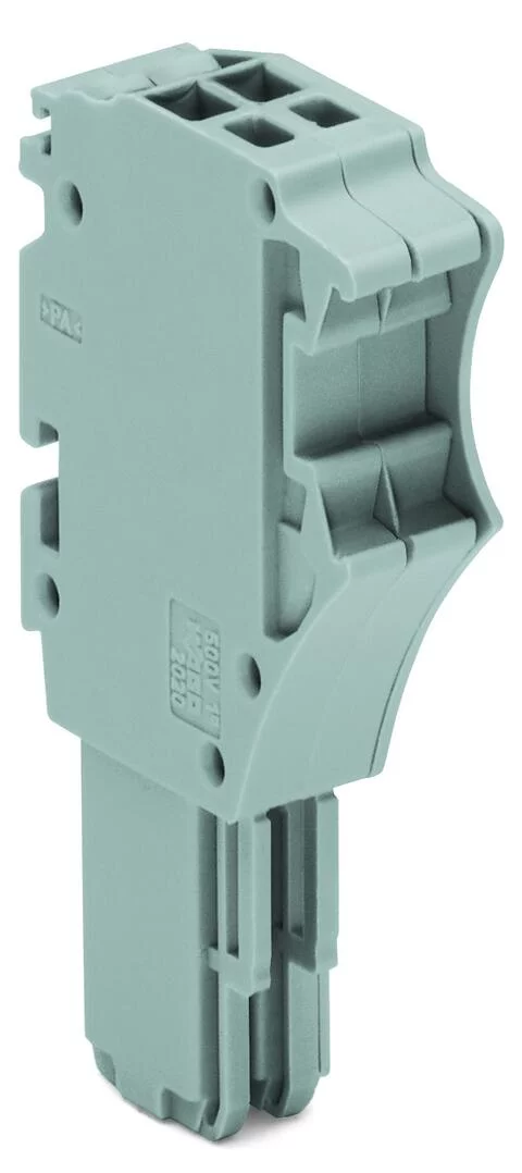 2020-102 - X-COM S-Mini female plug; rail mount; for 2020 series carrier terminal blocks; 1-conductor; 2-pole; 7.7 mm wide; gray