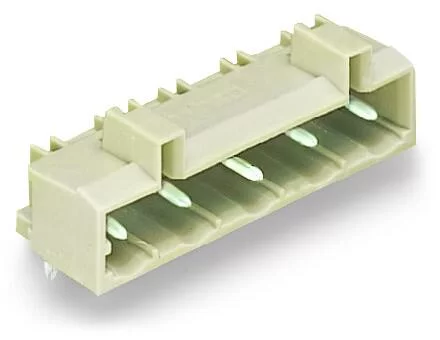 721-842/001-000 - THT male header; 1.0 x 1.0 mm solder pin; angled; 100% protected against mismating; Pin spacing 7.5 mm; 12-pole; light gray