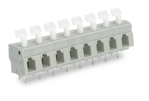 257-558 - PCB terminal block; push-button; 2.5 mm²; Pin spacing 7.5/7.62 mm; 8-pole; CAGE CLAMP®; commoning option; 2,50 mm²; gray