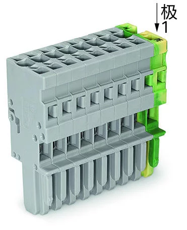 769-110/000-036 - 1-conductor female connector; CAGE CLAMP®; 4 mm²; Pin spacing 5 mm; 10-pole; coding finger; 4,00 mm²; green-yellow/gray