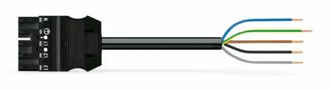771-9395/266-701 - pre-assembled connecting cable; Cca; Plug/open-ended; 5-pole; Cod. A; H05Z1Z1-F 5G 1.5 mm²; 7 m; 1,50 mm²; black