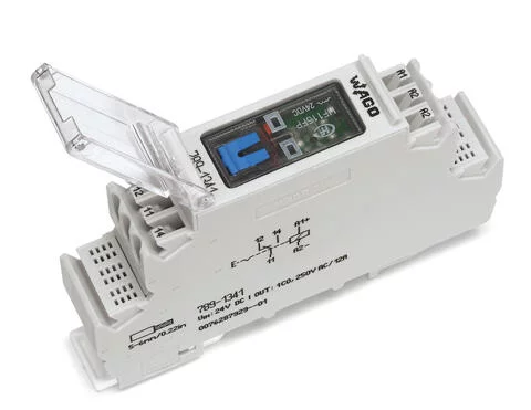 789-1341 - Relay module; Nominal input voltage: 24 VDC; 1 changeover contact; Limiting continuous current: 12 A; with manual operation; Red status indicator; Module width: 18 mm; 2,50 mm²