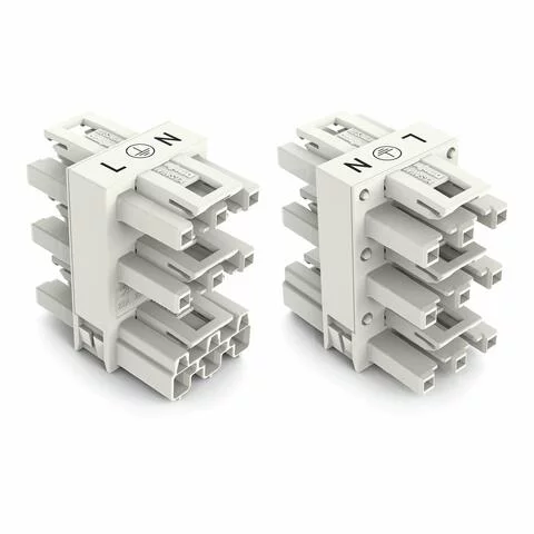 770-658 - 5-way distribution connector; 3-pole; Cod. A; 1 input; 5 outputs; white