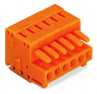 734-210 - 1-conductor female connector; CAGE CLAMP®; 1.5 mm²; Pin spacing 3.81 mm; 10-pole; 100% protected against mismating; 1,50 mm²; orange