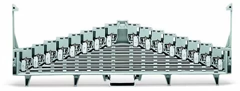727-121 - 8-level terminal block for matrix patching; with locking clips; one potential per level; with 2.3 mm Ø test port; for 35 x 7.5 mounting rail; 1.5 mm²; 1,50 mm²; white