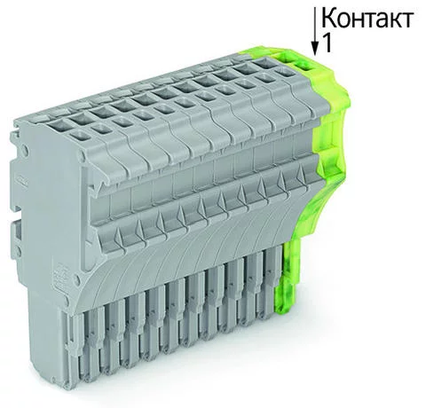 2020-114/000-036 - 1-conductor female connector; Push-in CAGE CLAMP®; 1.5 mm²; Pin spacing 3.5 mm; 14-pole; 1,50 mm²; gray, green-yellow