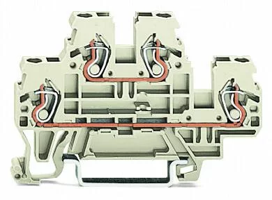 870-961 - Double-deck terminal block; Through/through terminal block; L/L; suitable for Ex e II applications; for DIN-rail 35 x 15 and 35 x 7.5; 2.5 mm²; CAGE CLAMP®; 2,50 mm²; light gray