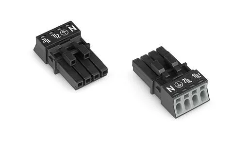 890-204 - Socket; 4-pole; Cod. A; 1,50 mm²; black 890-204 - Socket; 4-pole; Cod. A; 1,50 mm²; black