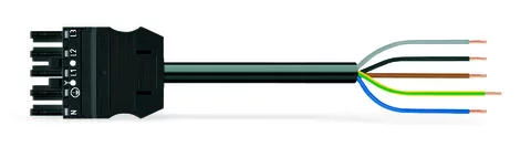 771-9395/167-201 - pre-assembled connecting cable; Cca; Socket/open-ended; 5-pole; Cod. A; H05Z1Z1-F 5G 2.5 mm²; 2 m; 2,50 mm²