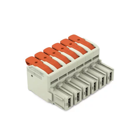 832-1106 - Female plug; Push-in CAGE CLAMP with operating lever; AWG 18 - 4; Pin spacing 10.16 mm; 6-pole