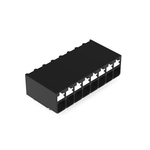 2086-1208/300-000 - THR PCB terminal block; push-button; 1.5 mm²; Pin spacing 3.5 mm; 8-pole; Push-in CAGE CLAMP®; Solder pin length 1.5 mm; 1,50 mm²; black