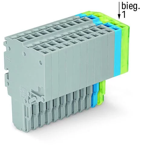 2020-213/000-038 - 2-conductor female connector; Push-in CAGE CLAMP®; 1.5 mm²; Pin spacing 3.5 mm; 13-pole; 1,50 mm²; gray/blue/green-yellow