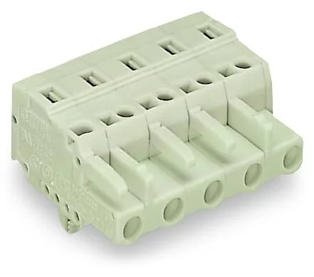 721-208/008-000 - 1-conductor female connector; CAGE CLAMP®; 2.5 mm²; Pin spacing 7.5 mm; 8-pole; 100% protected against mismating; Snap-in mounting feet; 2,50 mm²; light gray