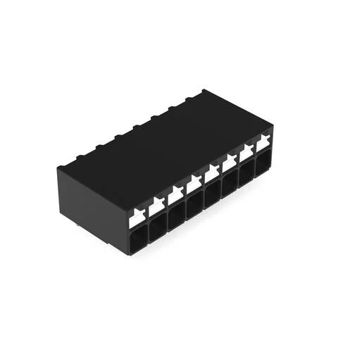 2086-1228/300-000 - THR PCB terminal block; push-button; 1.5 mm²; Pin spacing 3.5 mm; 8-pole; Push-in CAGE CLAMP®; Solder pin length 1.5 mm; 1,50 mm²; black
