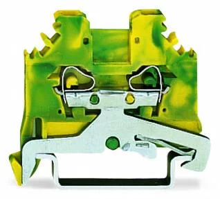 280-107 - 2-conductor ground terminal block; 2.5 mm²; lateral marker slots; for DIN-rail 35 x 15 and 35 x 7.5; CAGE CLAMP®; 2,50 mm²; green-yellow