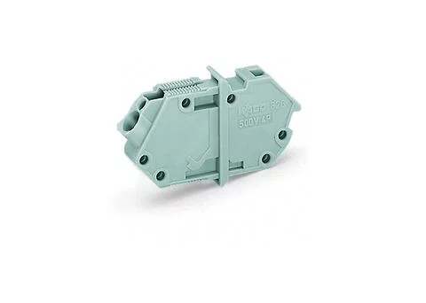 826-159 - Through-panel terminal block; modular (end); 1-pole; for plate thickness 1-4 mm; 7 mm wide; gray