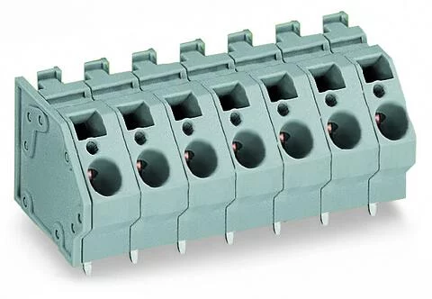 745-355 - PCB terminal block; 6 mm²; Pin spacing 10 mm; 5-pole; CAGE CLAMP®; commoning option; 6,00 mm²; gray