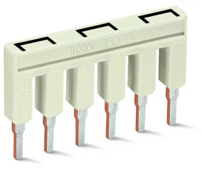 2002-406/020-000 - TOPJOB®S jumper; Delta configuration; for 2002 series; insulated; 6-way (1-2, 3-4, 5-6); light-gray