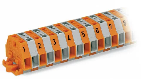 260-420 - 2-conductor terminal strip; without push-buttons; with fixing flanges; 40-pole; for screw or similar mounting types; Fixing hole 3.2 mm Ø; 1.5 mm²; CAGE CLAMP®; 1,50 mm²; multicoloured