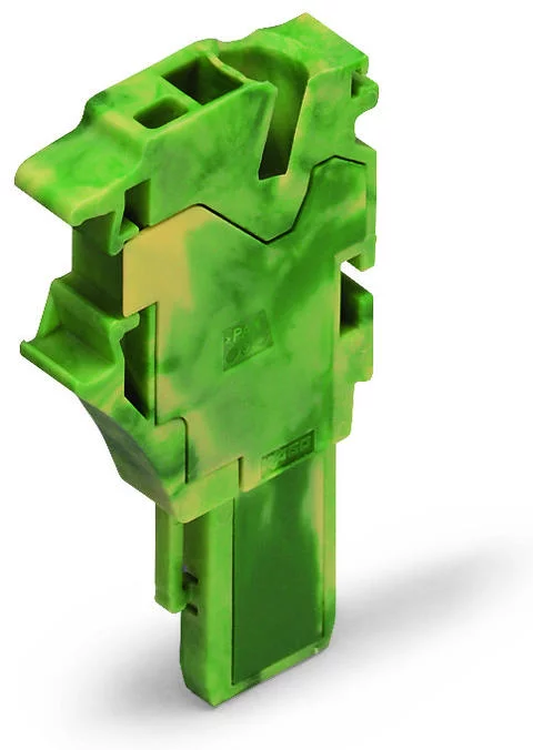 2022-167 - Start module for 1-conductor female connector; Push-in CAGE CLAMP®; 4 mm²; Pin spacing 5.2 mm; 1-pole; with integrated end plate; 4,00 mm²; green-yellow