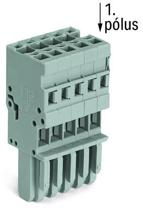 769-104/000-006 - 1-conductor female connector; CAGE CLAMP®; 4 mm²; Pin spacing 5 mm; 4-pole; coding finger; 4,00 mm²; blue