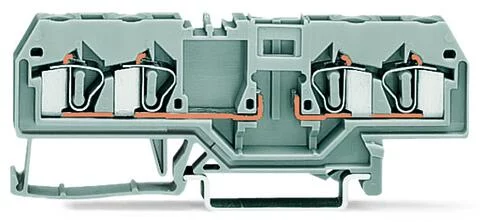 281-656 - 4-conductor carrier terminal block; for DIN-rail 35 x 15 and 35 x 7.5; 4 mm²; CAGE CLAMP®; 4,00 mm²; gray