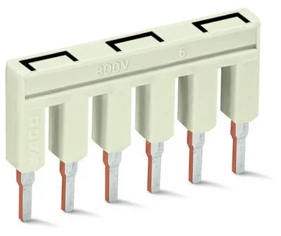 2000-406/020-000 - TOPJOB®S jumper; Delta configuration; for 2000 series; insulated; 6-way (1-2, 3-4, 5-6); light-gray