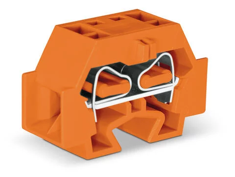 262-356 - Space-saving, 4-conductor end terminal block; without push-buttons; without protruding snap-in mounting foot; 1-pole; for terminal strips with snap-in mounting feet; 4 mm²; CAGE CLAMP®; 4,00 mm²; orange