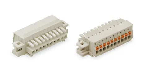 2734-124/027-000 - 1-conductor female connector; push-button; Push-in CAGE CLAMP®; 1.5 mm²; Pin spacing 3.5 mm; 24-pole; 100% protected against mismating; clamping collar; 1,50 mm²; light gray