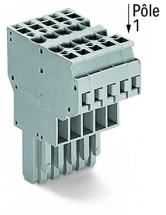 769-133 - 2-conductor female connector; CAGE CLAMP®; 4 mm²; Pin spacing 5 mm; 13-pole; coding finger; 4,00 mm²; gray